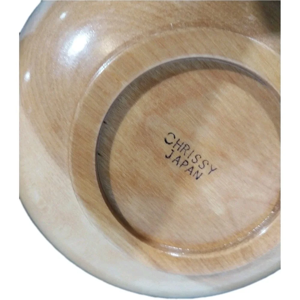 Vtg 4 Pc Mid Century Japanese Turned Wood Salad Bowl Set